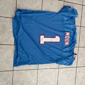 Reebok Warren Moon Blue Football Jersey with White & Red Accents - Moon #1